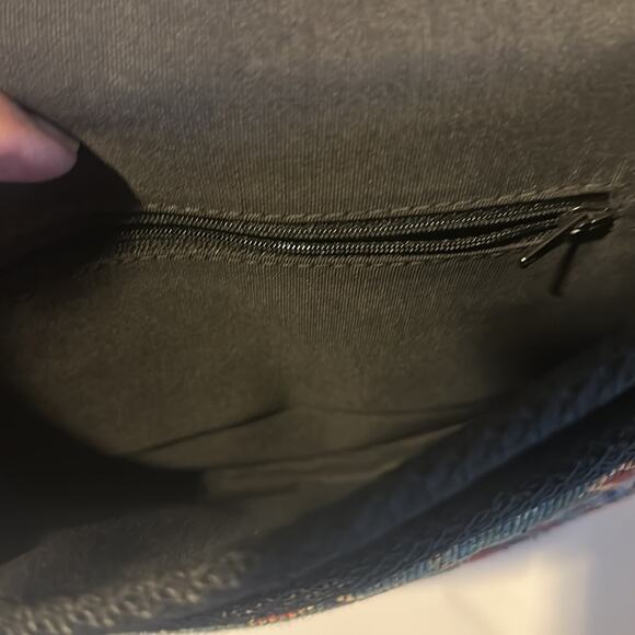 RAFEAL SANCHEZ Botanical Leaves Textured Vintage Shoulder /Cross Body Handbag - Picture 7 of 16